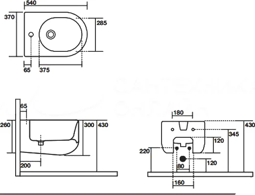 Биде подвесное Kerasan Flo 312301, белое