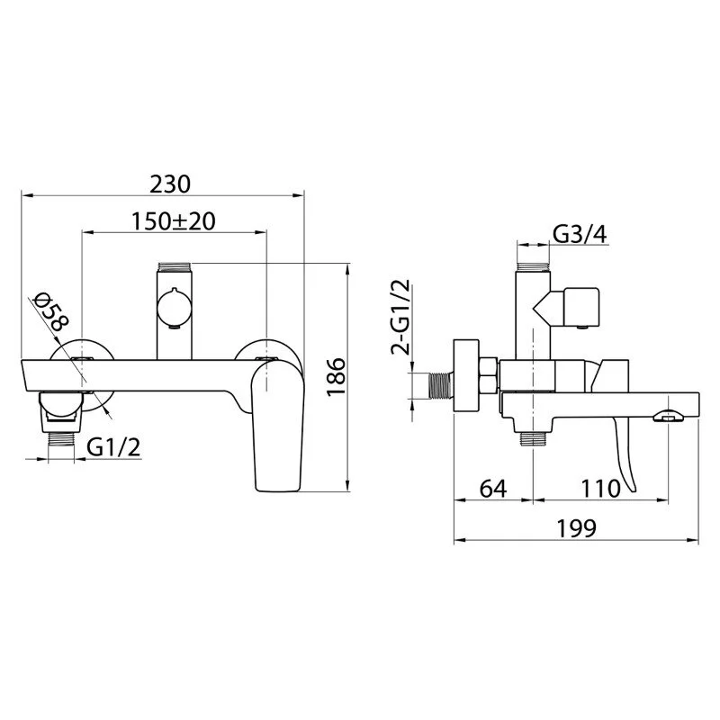 Душевая система Elghansa Shower Systems 2305599-2L (Set-45) хром