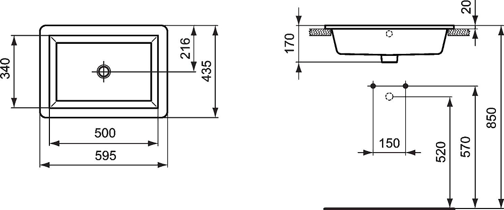 Раковина Ideal Standard Strada K078001 60 см