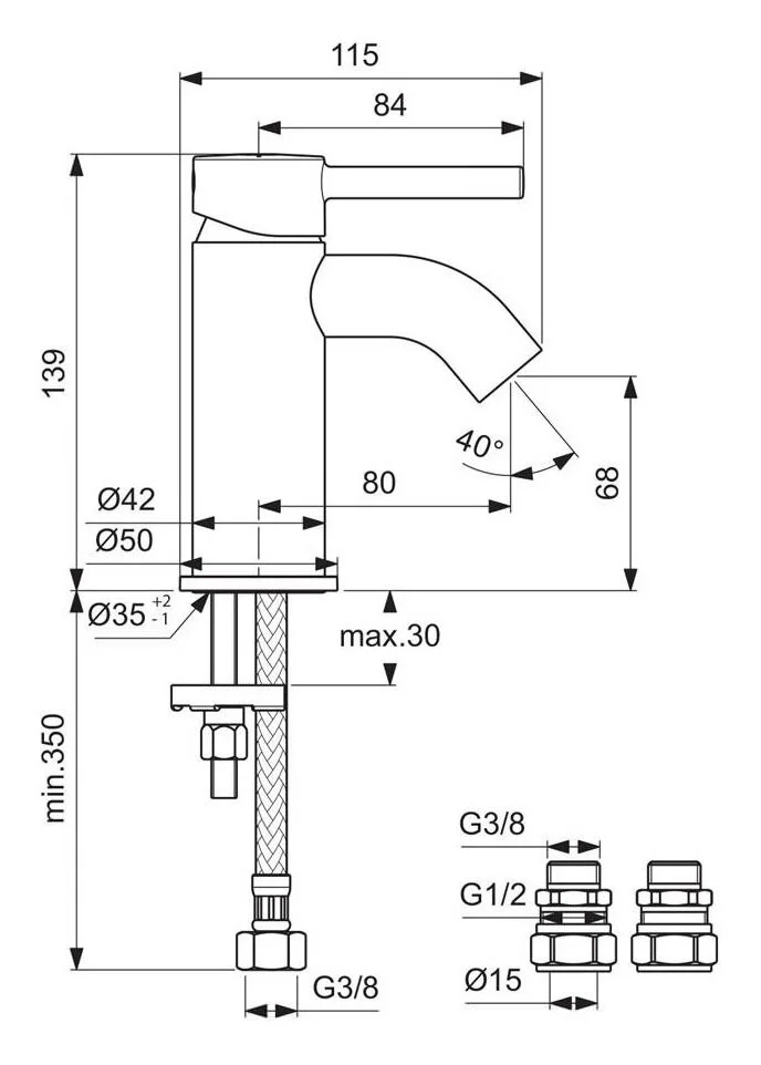 Смеситель для раковины Ideal Standard Ceraline BC185AA хром