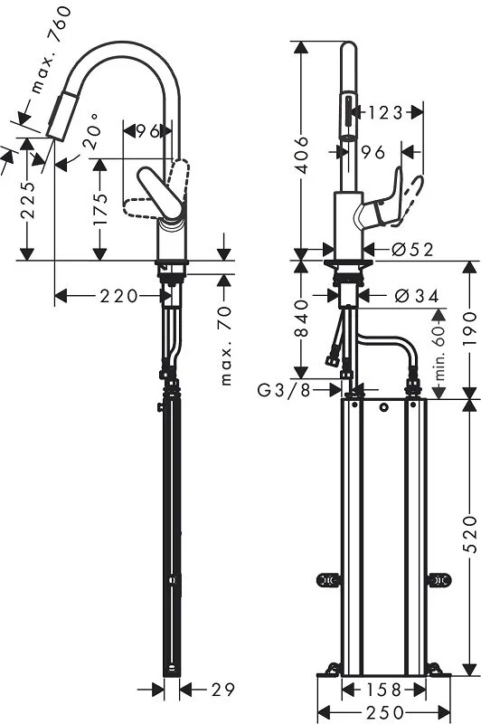 Смеситель для кухни Hansgrohe Focus 73880000 хром