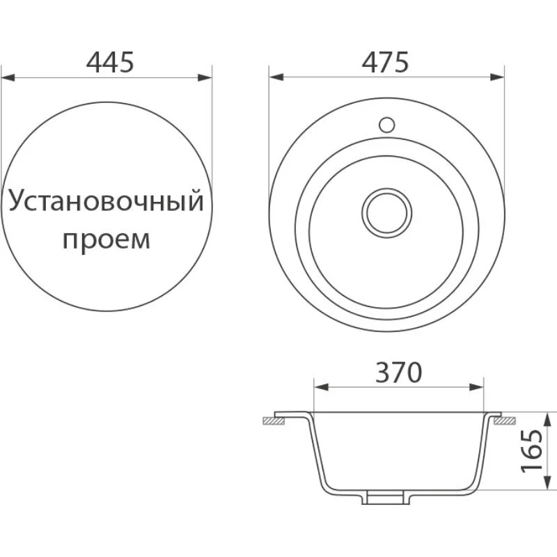 Кухонная мойка Domaci Бьелла DMC-05-308 черная черный