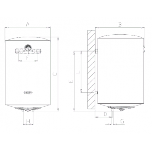 Водонагреватель Ferroli E-glass Standart 125V F1H08W2A 125 л белый