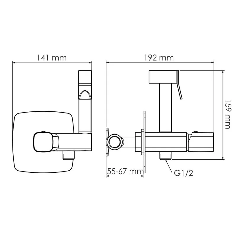 Душ гигиенический WasserKRAFT Nuthe 9100 9138 черный