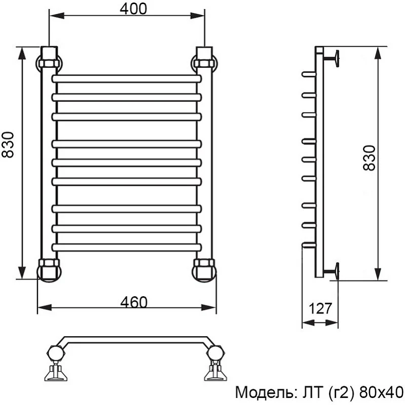 Полотенцесушитель водяной Ника Trapezium ЛТ Г2 80/40 хром