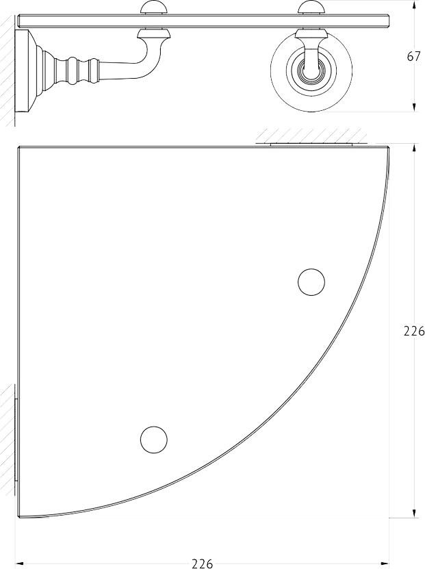 Полка 3SC Stilmar STI 218 угловая золото