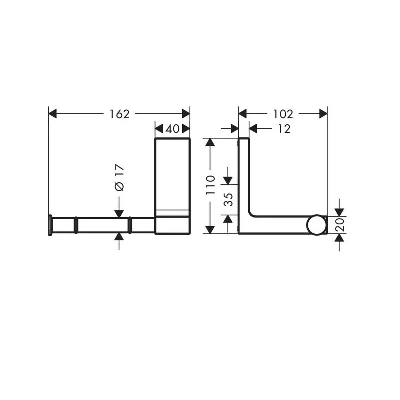 Держатель туалетной бумаги Axor Universal Rectangular 42656000 хром