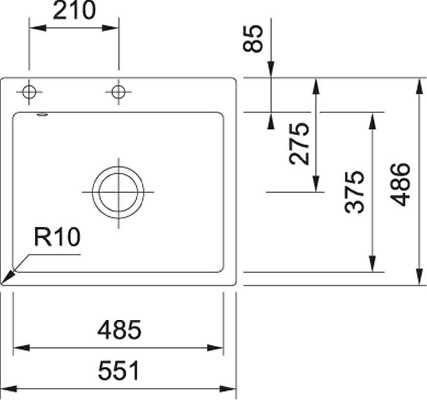 Кухонная мойка 55 см Franke Mythos MTK 210-58 129.0382.487, жемчужный серый