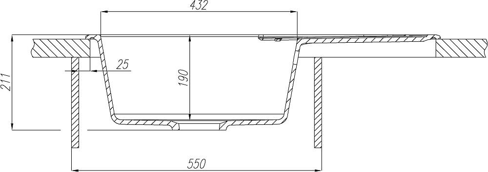 Кухонная мойка Aquaton Амира 50 1A712932AI230, серый