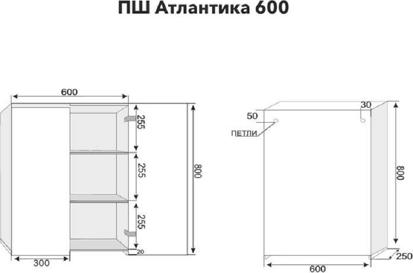 Шкаф Style Line Атлантика 60 антискрейч