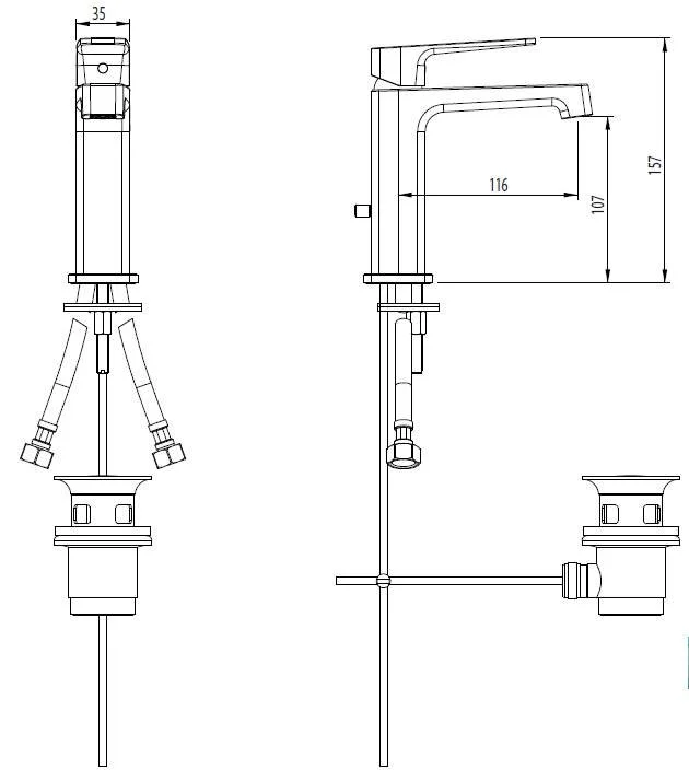 Смеситель для раковины M&Z New Geometry NGM00200 хром