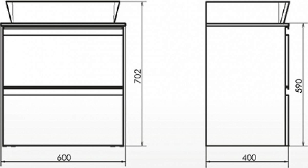 Тумба с раковиной Comforty Эдинбург 60-2 00-00005700, бетон светлый