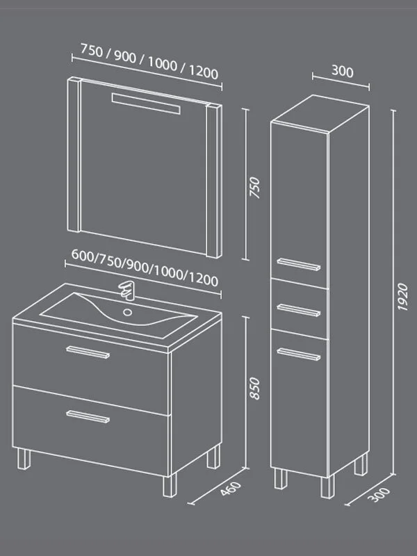 Тумба под раковину SanVit Сольвейг ksolv100w красный