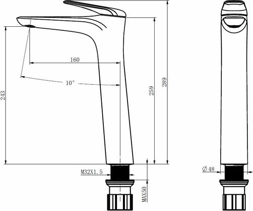 Смеситель для раковины Comforty FC074B-CCT 00-00004532, хром