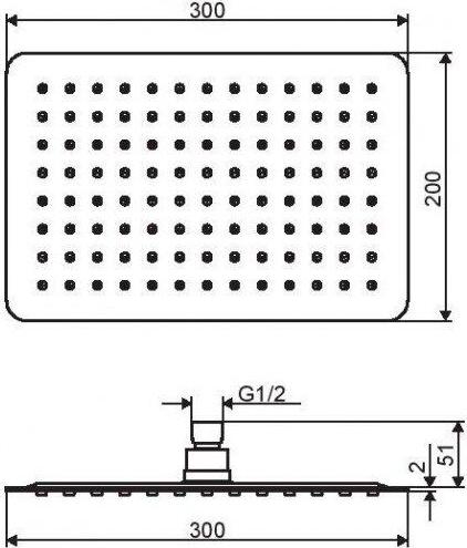 Верхний душ Excellent SLIM 20x30см AREX.3062CR