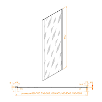 Душевая перегородка RGW Z-050-1B 352205107-14 профиль черный, стекло прозрачное