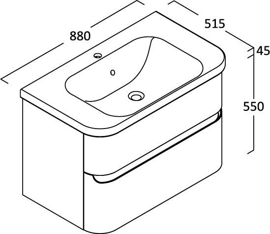 Тумба для комплекта Berloni Bagno Joy JY BS04TM/100 белый глянцевый