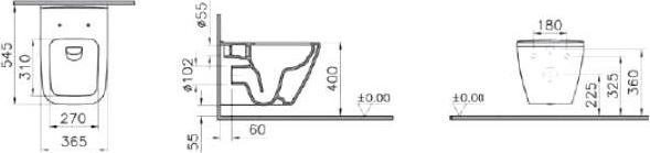 Подвесной безободковый унитаз VitrA Integra Square 7082B003-0075