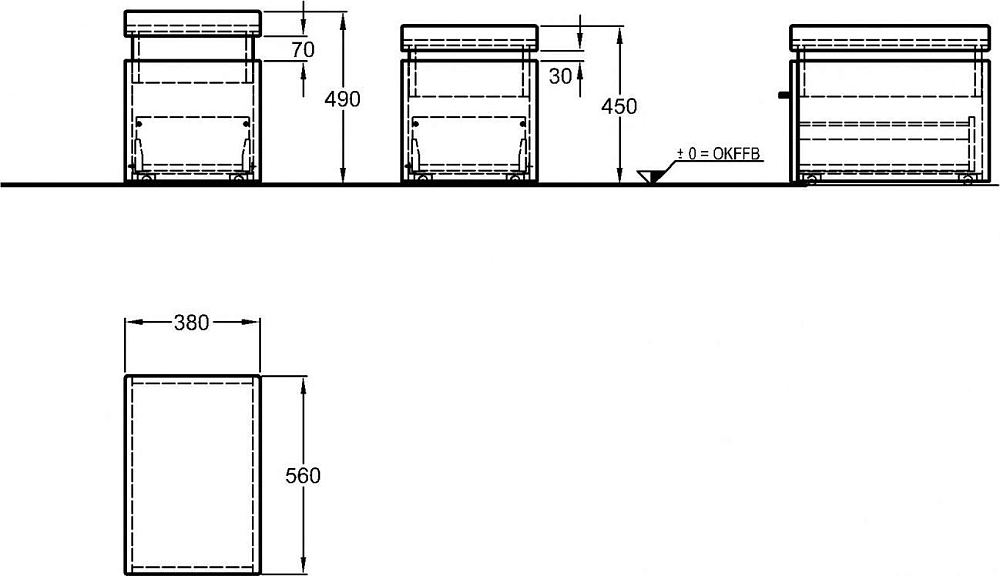 Шкафчик с подушкой 40 см Geberit Silk Y816070000 (пуфик)