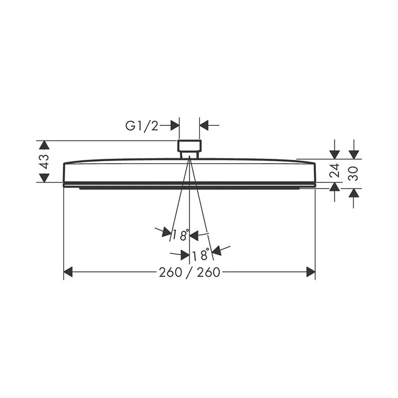 Верхний душ Hansgrohe Pulsify 1jet 24331670 черный матовый