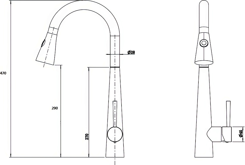 Комплект Мойка кухонная Domaci Болонья М-210-002 черная + Смеситель Ливорно WFD04098 черный