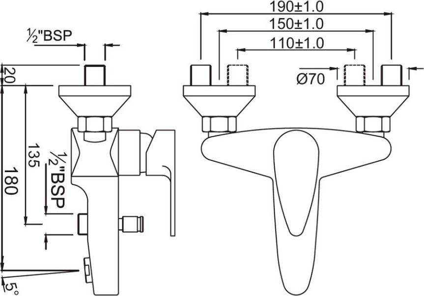 Смеситель для ванны Jaquar Vignette Prime VGP-GLD-81119