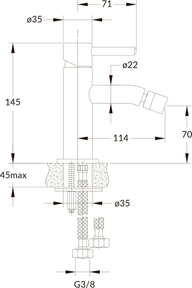 Смеситель для биде Omnires Y Y1220GL, золото