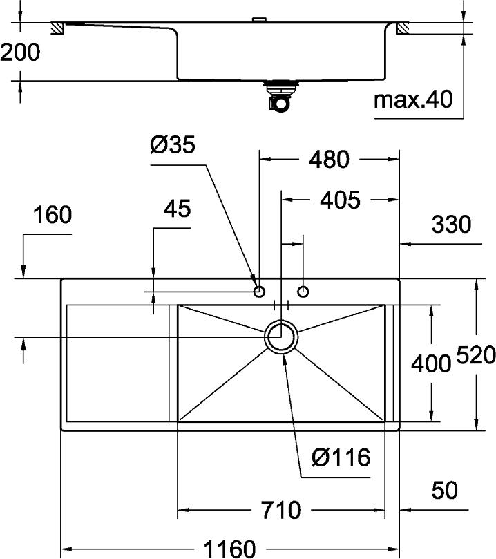 Кухонная мойка Grohe K1000 31582SD0