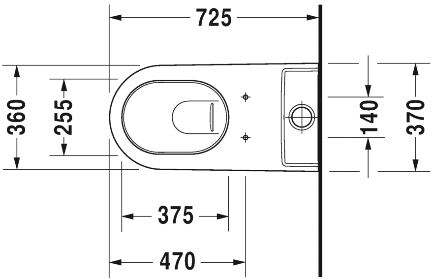 Чаша напольного унитаза Duravit Starck 2 21290900001