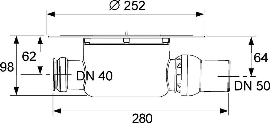 Сифон для душевого лотка Tece Drainpoint S 3601500 горизонтальный