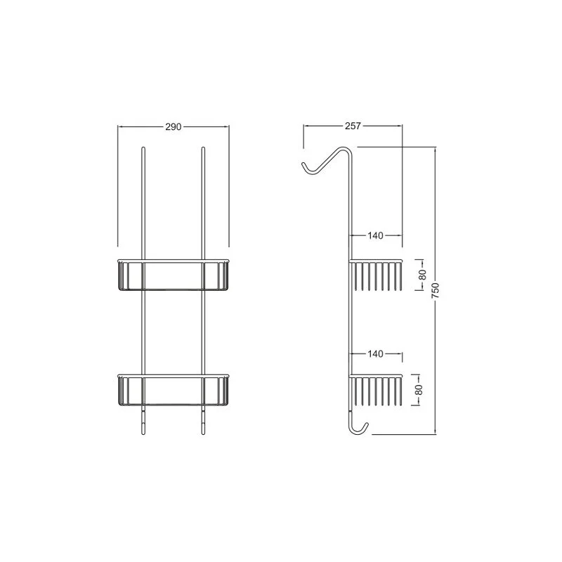 Полка Schein 9324CH двухъярусная, хром