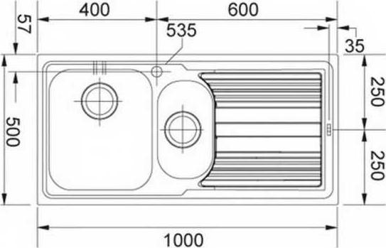 Кухонная мойка 100 см Franke Logica LLX 651 101.0085.812, нержавеющая сталь