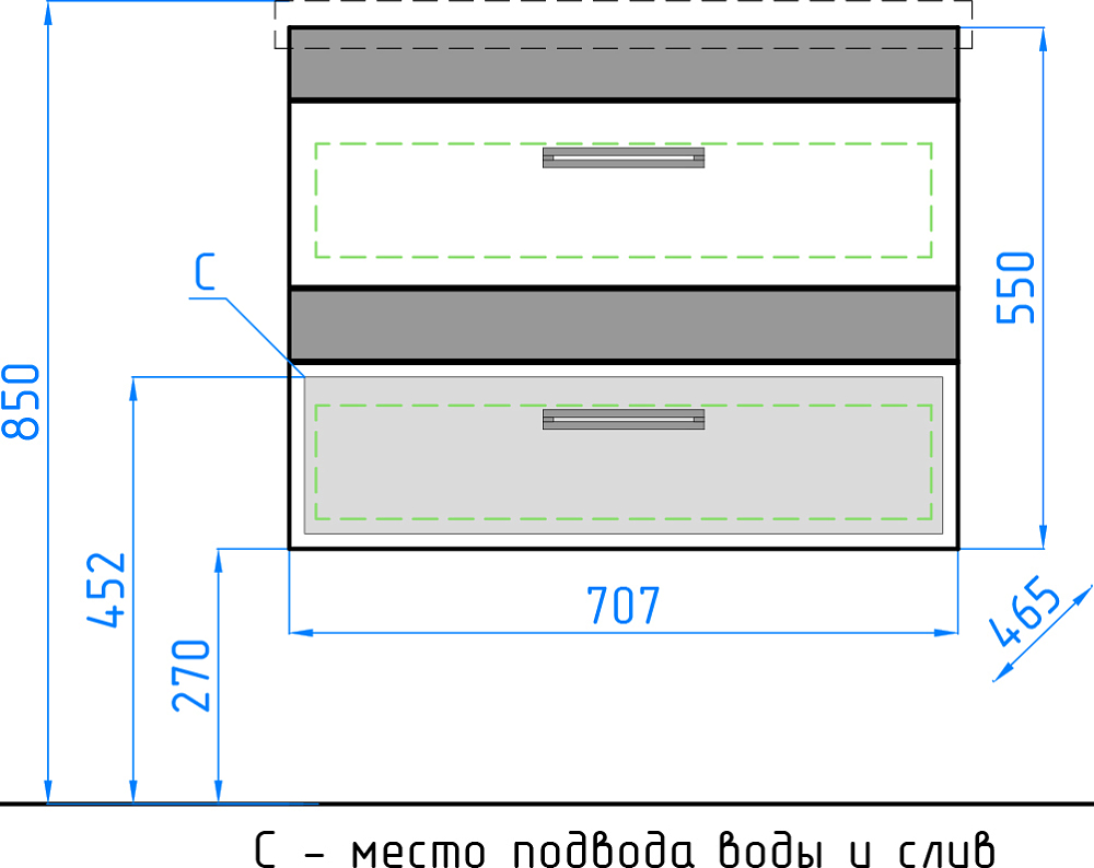 Тумба для комплекта Style Line Сакура 70 Люкс Plus белая венге