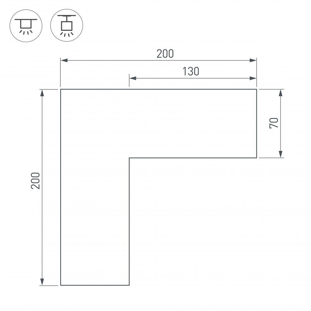 Коннектор L-образный внешний Arlight SL-Line-6070 030140