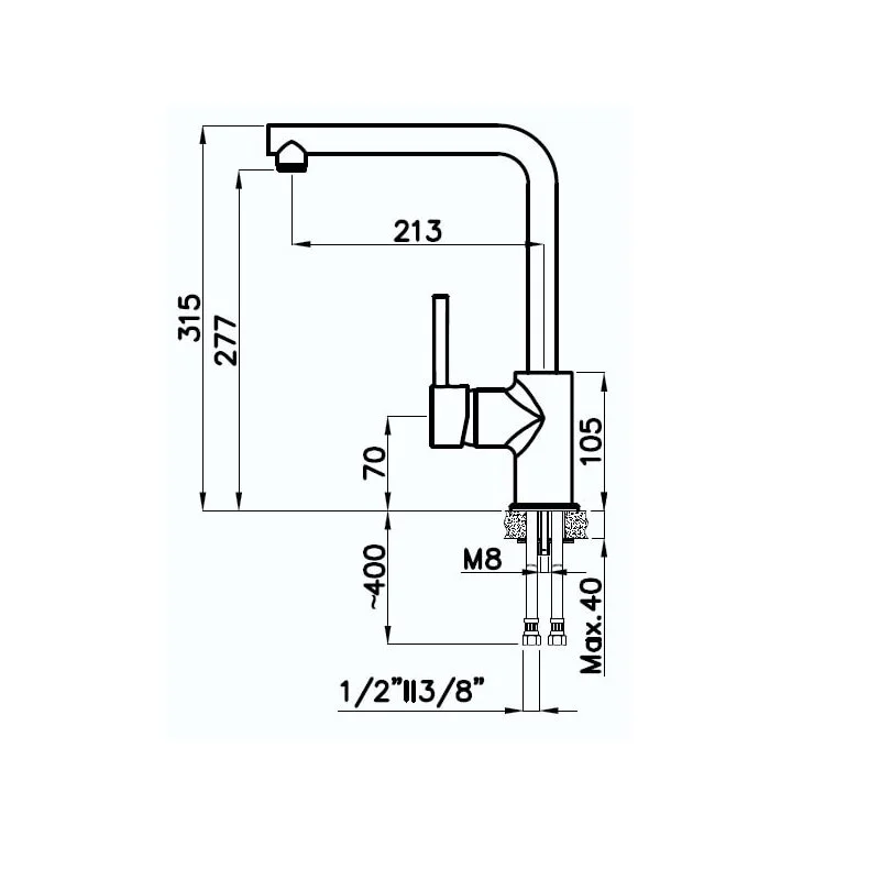 Смеситель для кухни Rivelato 9025208 antracite cromo хром, черный