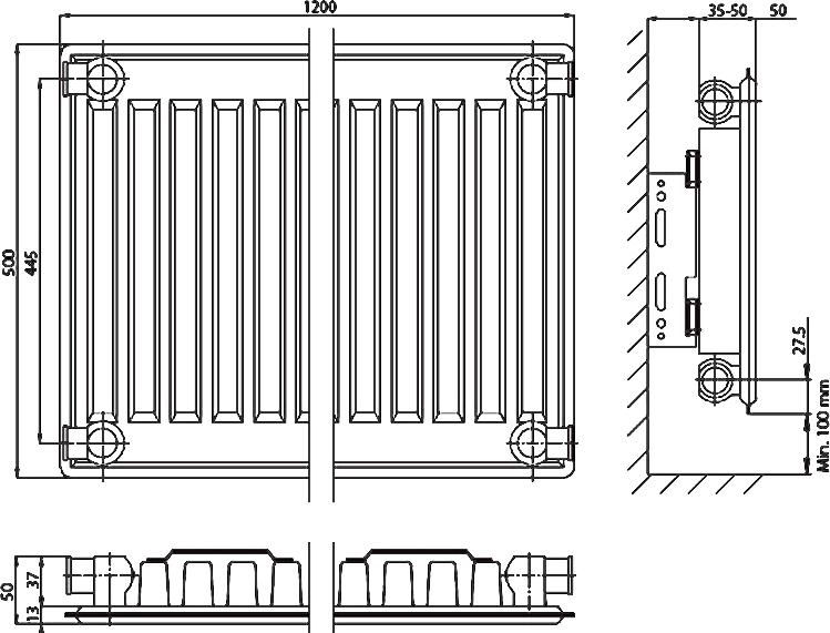 Радиатор стальной Elsen ERK 110512 тип 11