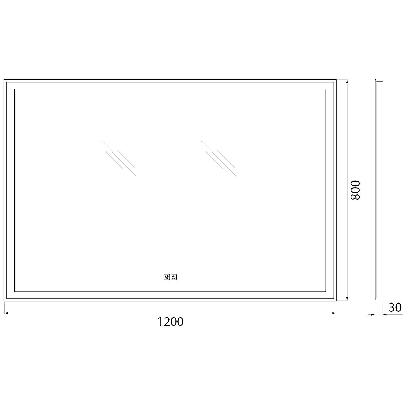 Зеркало BelBagno SPC-GRT-1200-800-LED-TCH-PHONE 120 см, с подсветкой и сенсорным выключателем