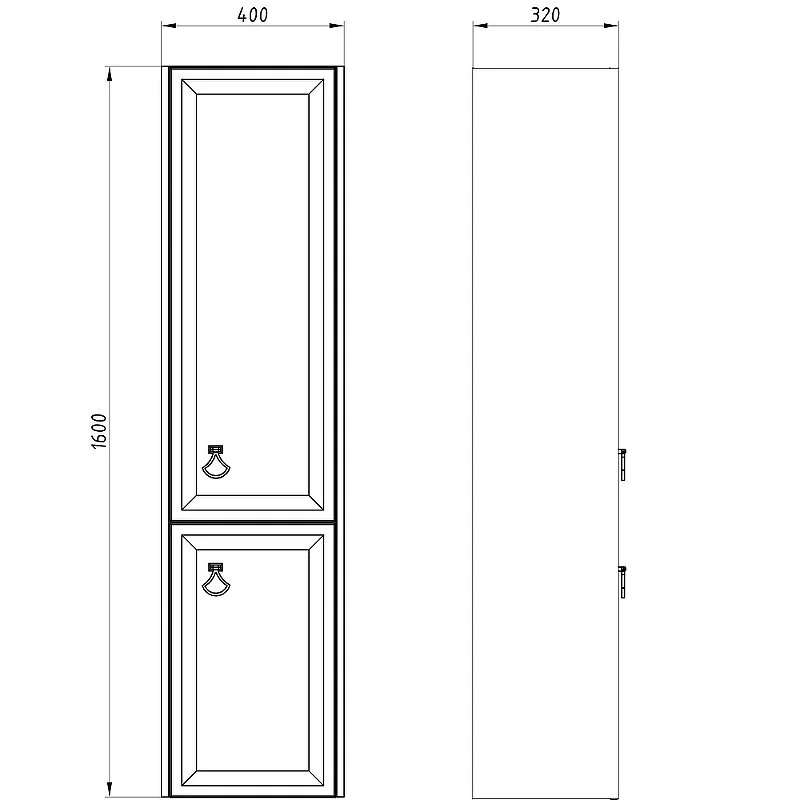 Шкаф-пенал ASB-Woodline Риола 12420 белый