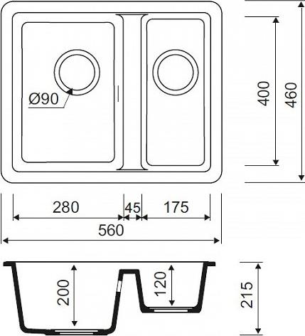 Кухонная мойка Iddis Tanto TU4B565i87, черный