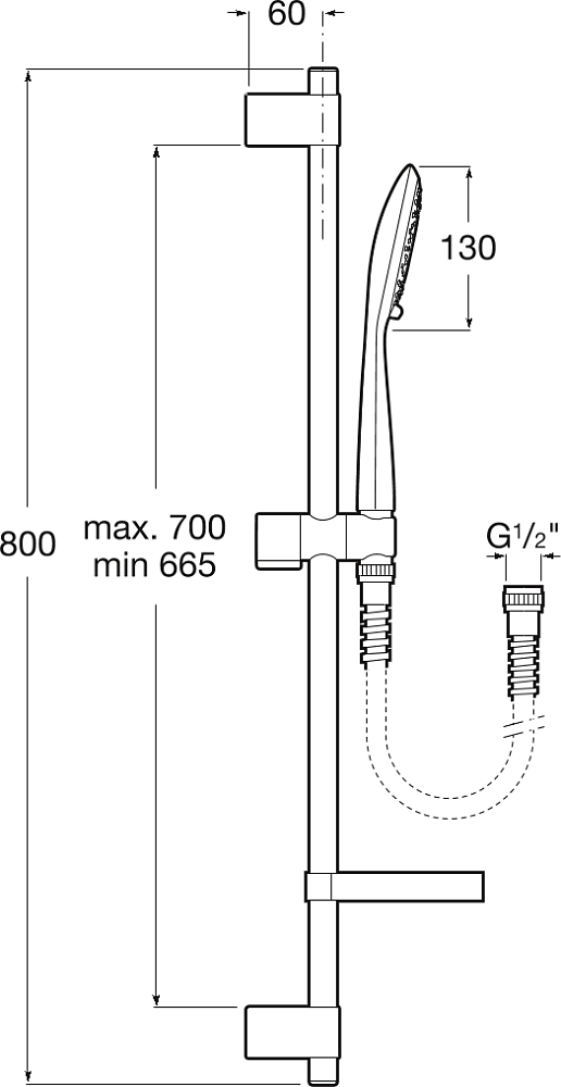 Душевой комплект Roca Sensum 5B1408C00