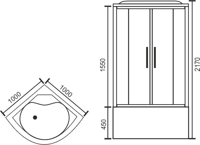 Душевая кабина Royal Bath RB 100BK3-BT