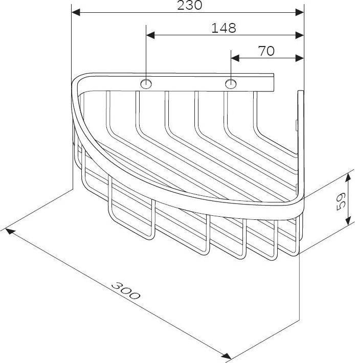 Полка AM.PM Sense L A7452222 угловая двухъярусная, черный