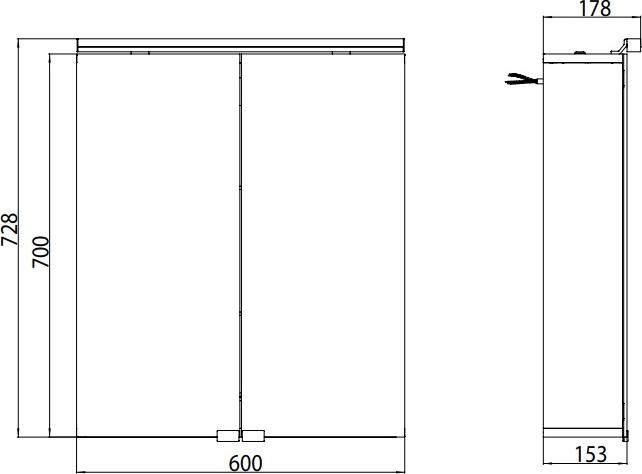 Зеркальный шкаф Emco Pure 60 9797 050 81 с подсветкой