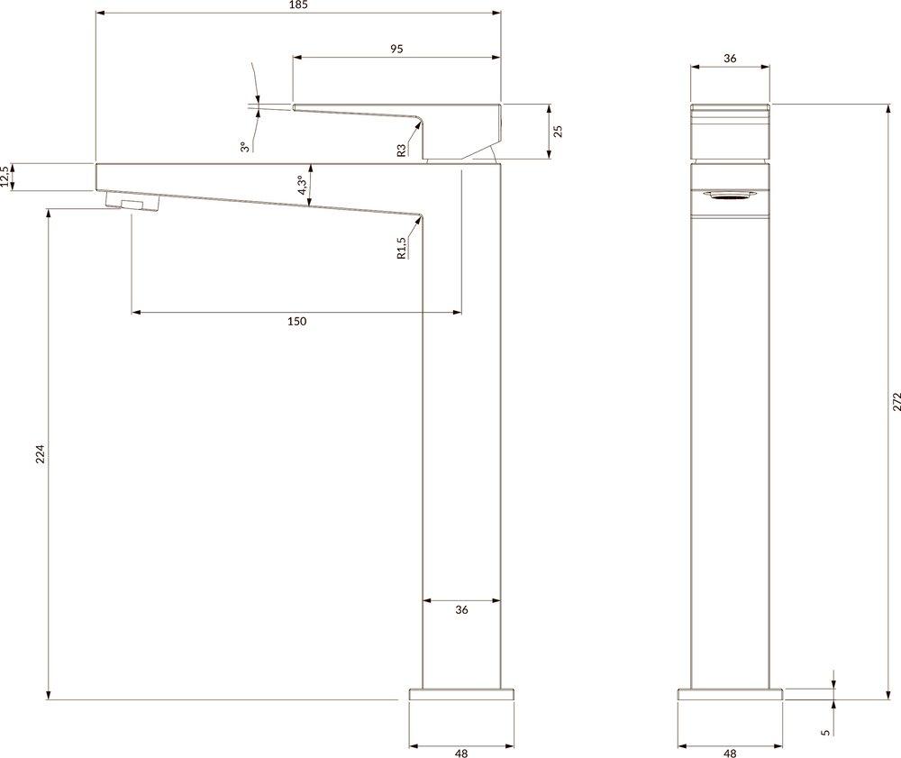 Смеситель для раковины Omnires Fresh FR7112MCR, хром