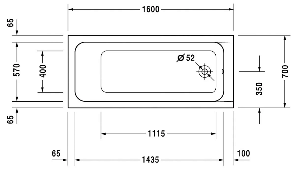 Акриловая ванна Duravit D-Code 160х70 700096000000000 белый