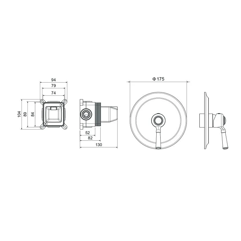 Смеситель Aquatek Классик AQ1566MB для душа, цвет черный матовый