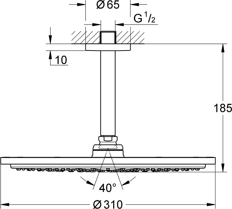 Верхний душ Grohe Rainshower Cosmopolitan 26067DA0 тёплый закат, глянец