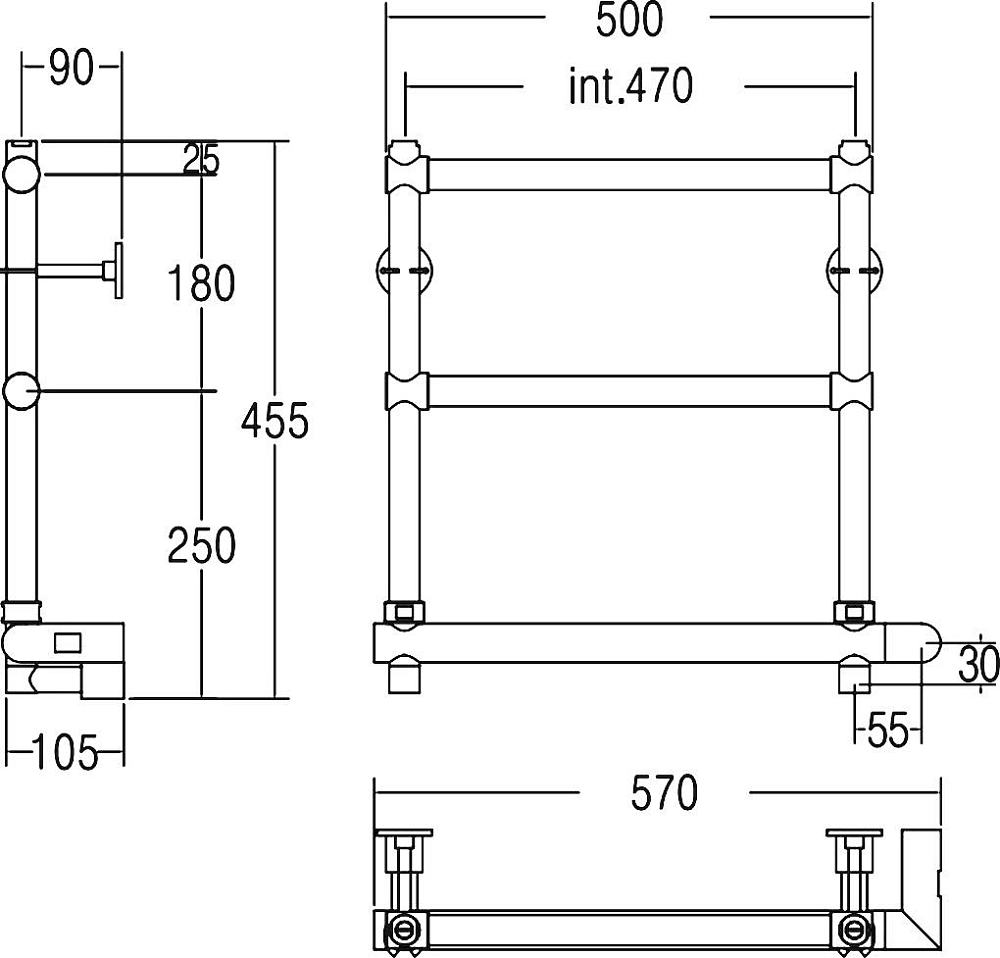 Полотенцесушитель электрический Margaroli Sole 540