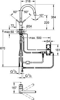 Смеситель для кухонной мойки Grohe Minta Touch 31358DC0 суперсталь