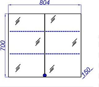 Шкаф-зеркало 80,4 см Aqwella MC.04.08, белый